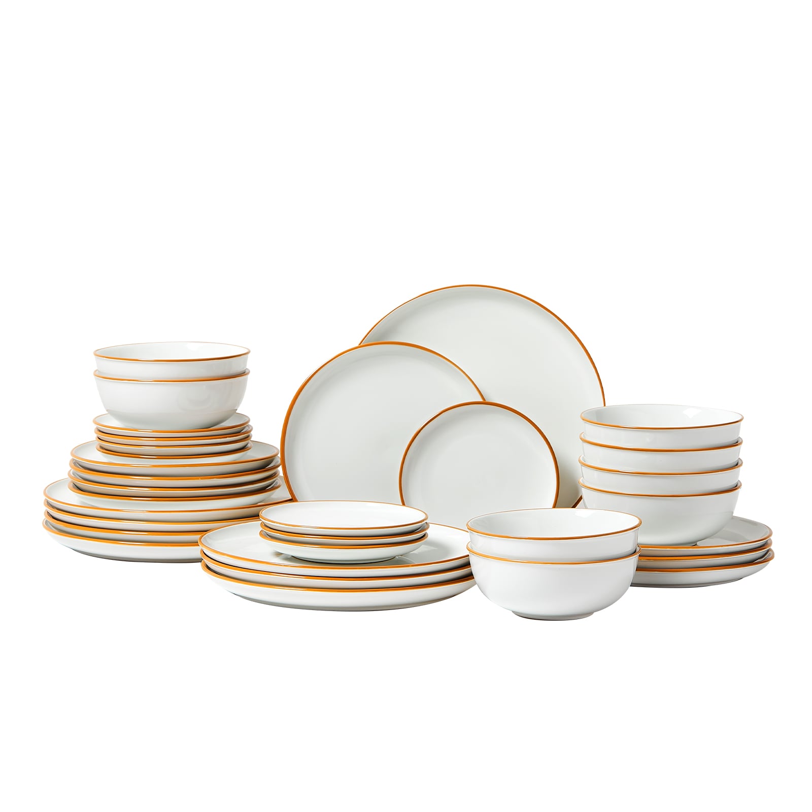 Ceramic Dinnerware Set For 8 People, White Tableware Collection_voghion.com